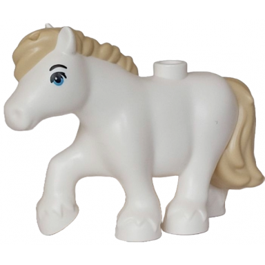 horse friends style pony with molded tan mane and tail and printed black eyebrow and eyelash medium azure eye pattern bramble