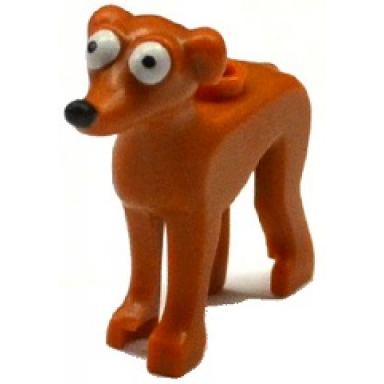 dark orange dog the simpsons with black nose and white eyes pattern santas little helper