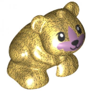 pearl gold hamster mouse friends elves with black eyes nose and mouth and metallic pink muzzle pattern