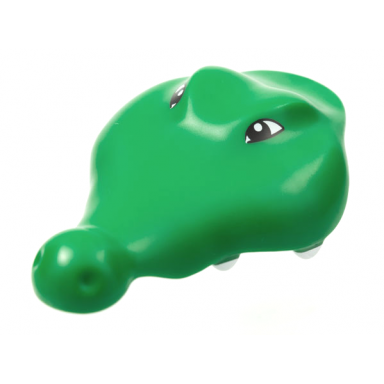 green duplo alligator crocodile large jaw upper with eyes and white teeth pattern