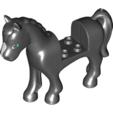 horse with 2 x 2 cutout with dark turquoise eyes dark bluish gray eyebrows and white blaze pattern