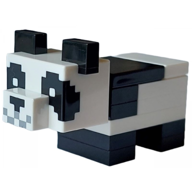 minecraft panda baby white plate with bar handle - brick built