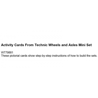 activity cards from technic wheels and axles mini set 9616