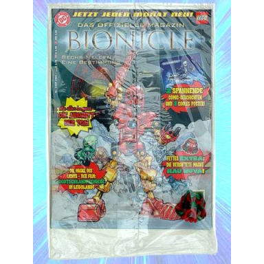 bionicle 1 september 2003 die ankunft der toa - blistered with mask hau nuva poisoned - green forehead