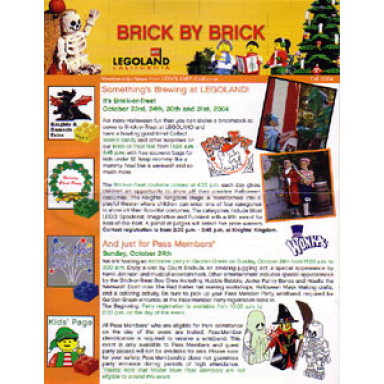 brick by brick legoland california passholders newsletter - 2004 fall