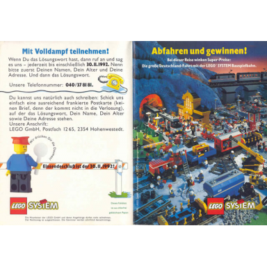 1992 insert - german train competition brochure abfahren und gewinnen