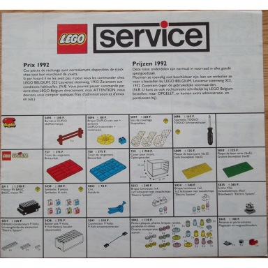 1992 large service packs belgian