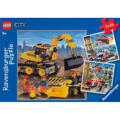 ravensburger city big vehicles puzzle set 3 x 49 pc