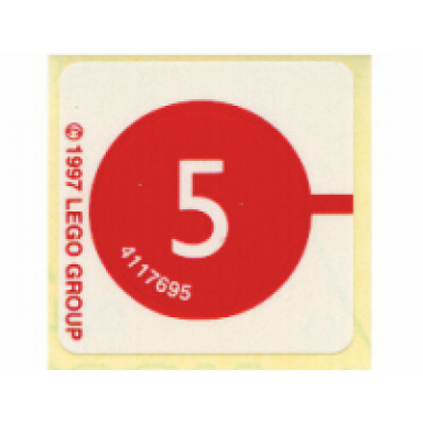 sticker sheet for set 1250 - sheet 2 number 5 in red circle