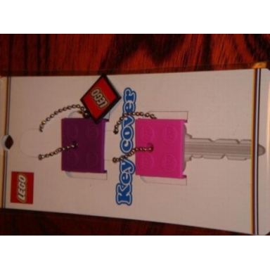 2 x 2 brick - soft key cover key chain set - purple and dark pink