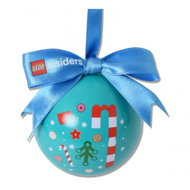 christmas tree ornament tin ball decorated - lego insiders bauble