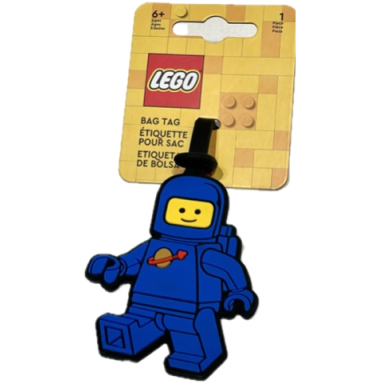 bag luggage tag silicone classic space minifigure blue