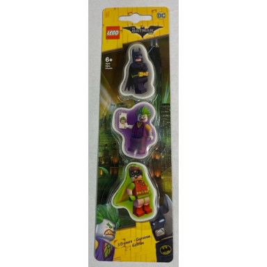 eraser set of 3 - the lego batman movie - batman the joker robin