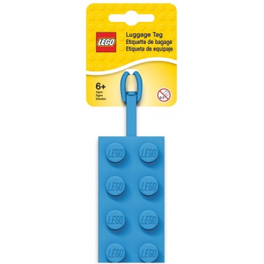 bag luggage tag silicone lego plate 2 x 4 blue
