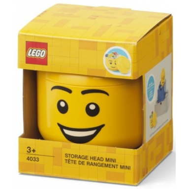 minifigure head storage container mini - male open smile 4033