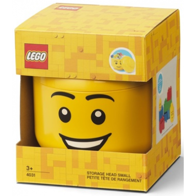 minifigure head storage container small - male open smile 4031