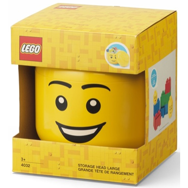 minifigure head storage container large - male open smile 4032