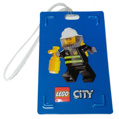 bag luggage tag embossed cardboard city fireman