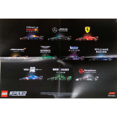 speed champions poster 2025 formula 1 race cars