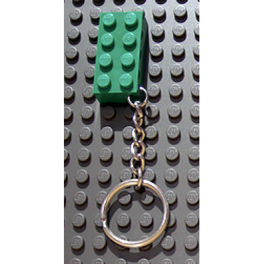 2 x 4 brick - green key chain