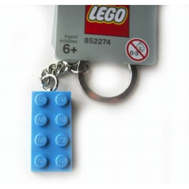 2 x 4 brick - medium blue key chain