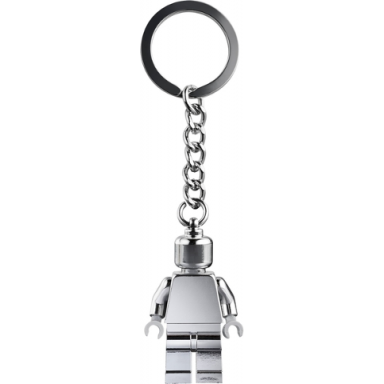 chrome silver minifigure key chain