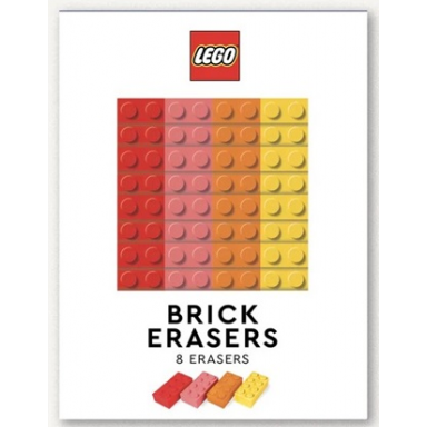 eraser lego brick erasers set of 8 red coral orange yellow