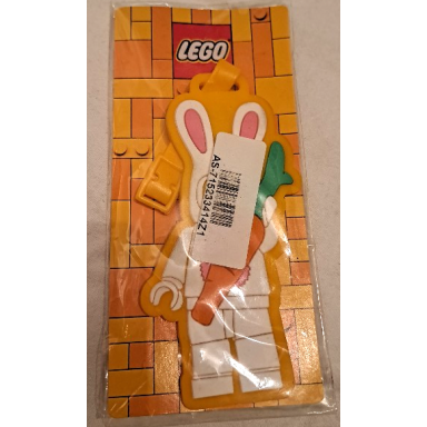 bag luggage tag bunny suit guy