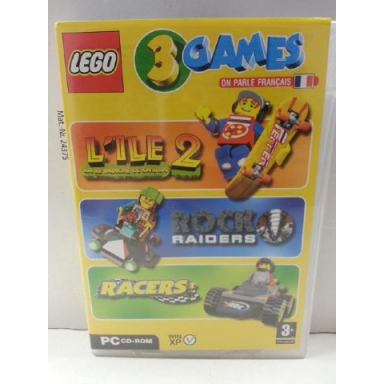 3 games lile 2 rock raiders racers - pc cd-rom french version