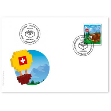 lego stamp switzerland first day cover november 11 2022 - cow