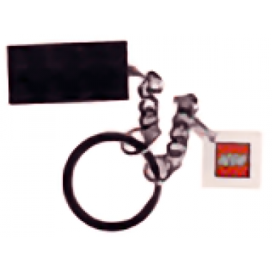 2 x 4 brick - black key chain with 2 x 2 square lego logo tile
