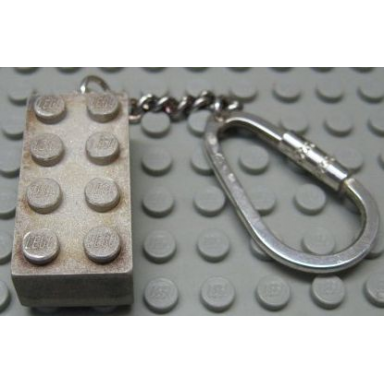 2 x 4 brick - sterling silver 925 key chain