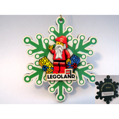 christmas tree ornament legoland california snowflake with santa pattern