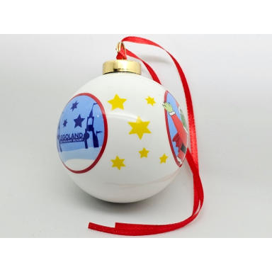 christmas tree ornament legoland deutschland resort bubbles with park entrance and ollie the dragon bauble