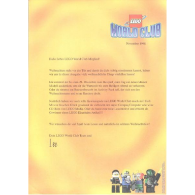 lego world club letter to members november 1998 german