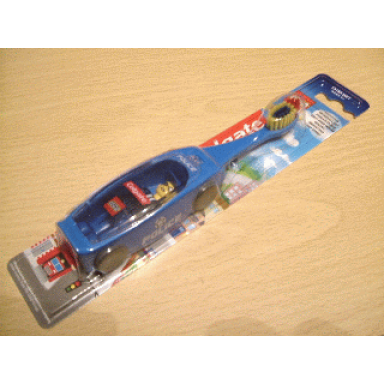 toothbrush jack stone minifigure 4j008 blue police car - colgate danish no bonus stickers