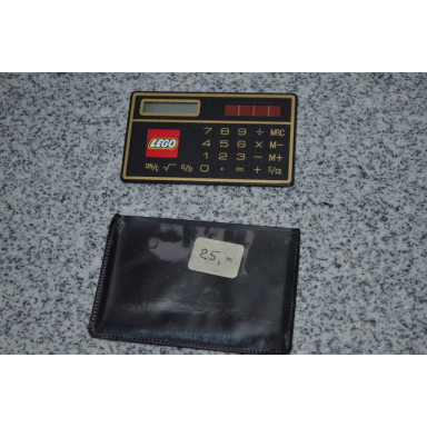calculator solar powered with lego logo pattern and case