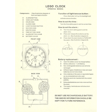 flyer 2002 clock insert - operating manual