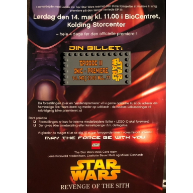 invitation star wars episode iii - revenge of the sith movie premiere with modified tile ticket
