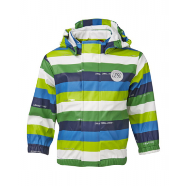 jacket rain lego tec with light blue dark blue green neon green and white stripes boys joe 203