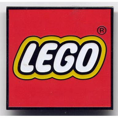 magnet flat lego logo - red square