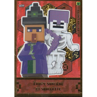 minecraft trading card collection french series 1 - le11 Équipe sorcière et squelette limited edition