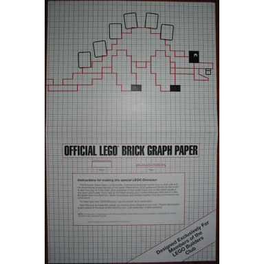 brick graph paper exclusive for lego builders club 1994 - dinosaur