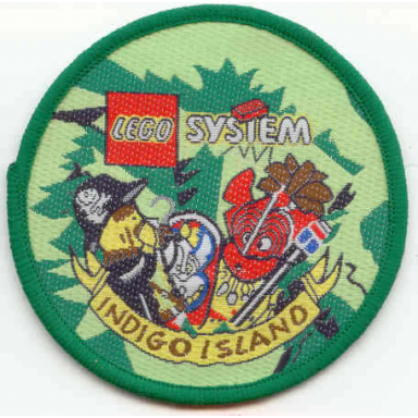 patch sew-on cloth round lego system indigo island