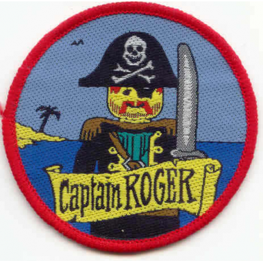 patch sew-on cloth round lego system captain roger