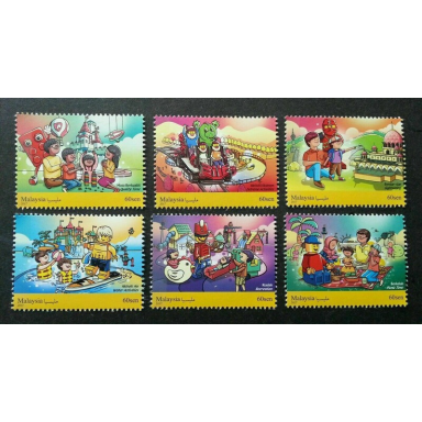 lego stamp malaysia 2017 - legoland holiday activities set of 6