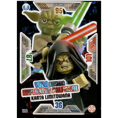 star wars trading card game polish series 2 - le14 yoda kontra imperator palpatine karta limitowana