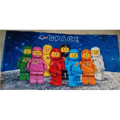 towel classic space minifigures 70 x 140 cm