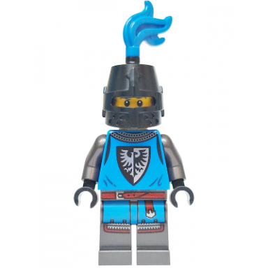 forest stronghold black falcon soldier - male pearl dark gray detailed legs black helmet with eye slit blue plume