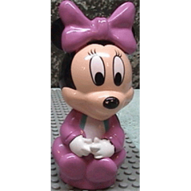 primo figure baby minnie mouse with pink clothing and pink bow